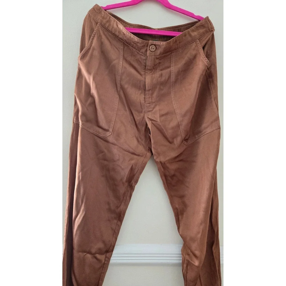 YFB Young Fabulous‎ & Broke Copper Brown Jogger Pants XS Viscose Rayon Tapered